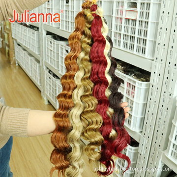 Wholesale synthetic deep wave twist hair extension wavy deep curly ombre braids crochet hair deep twist